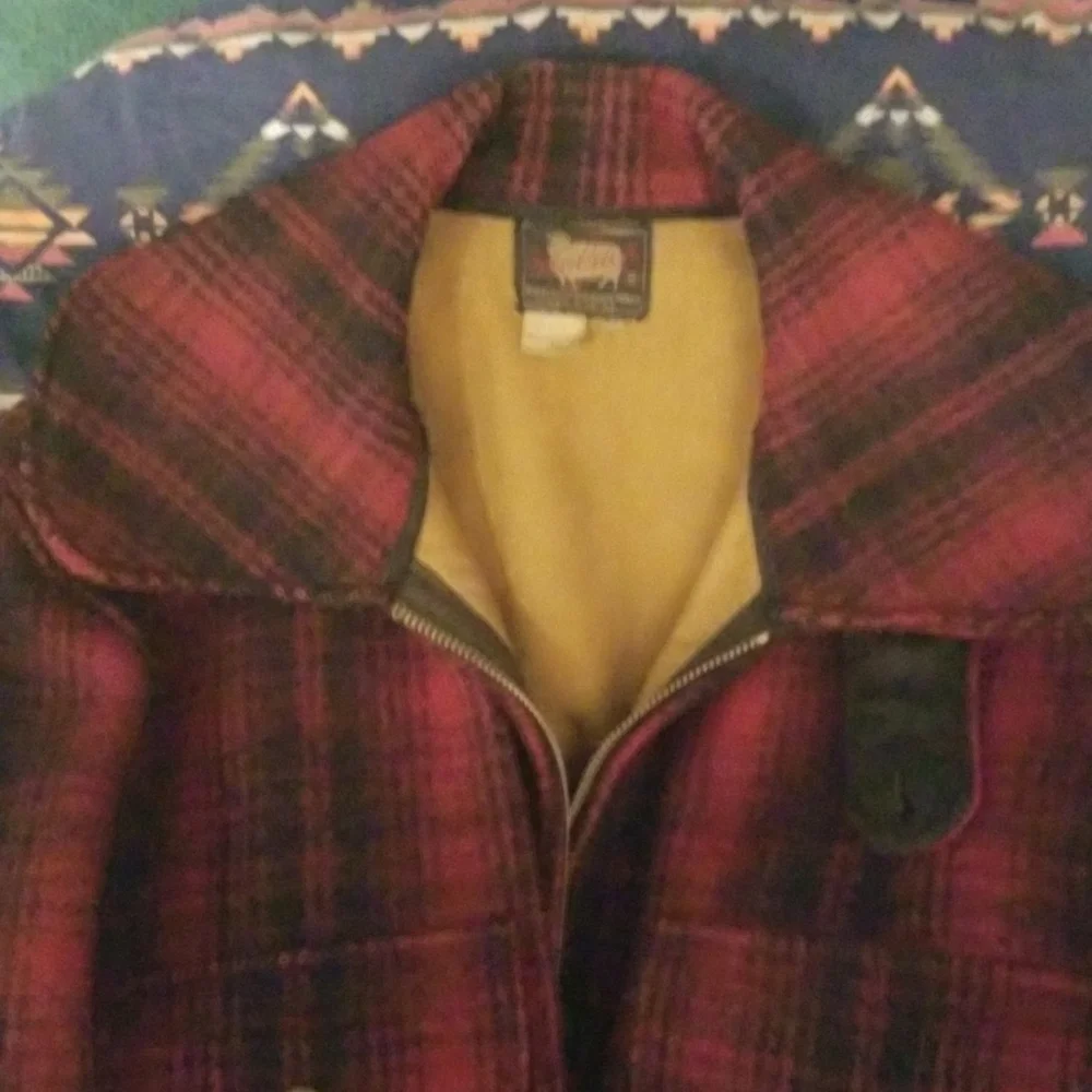Woolrich 1950s Mackinaw Wool Hunting Coat Jacket Size 38 Red Tartan Plaid - Picture 12 of 12